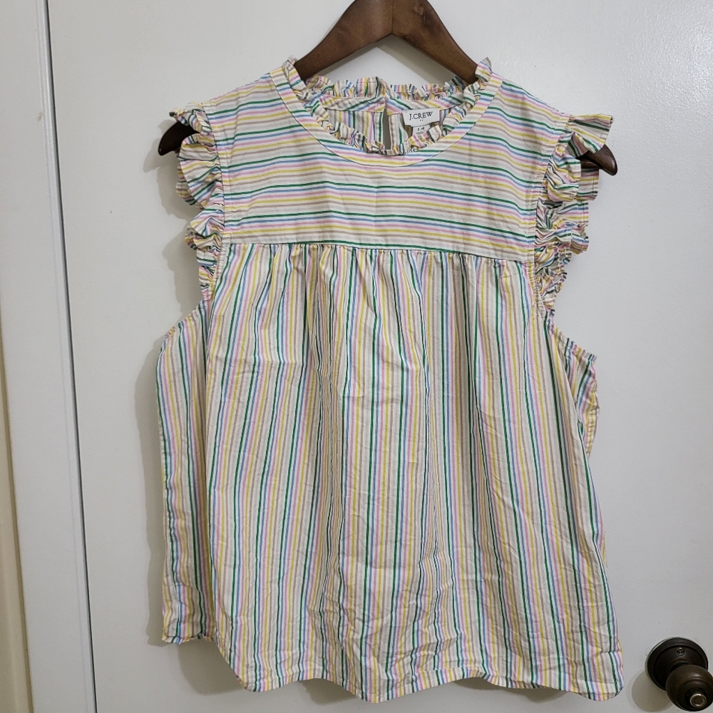 J.crew Women's Blouse Sleeveless Tops Stripes